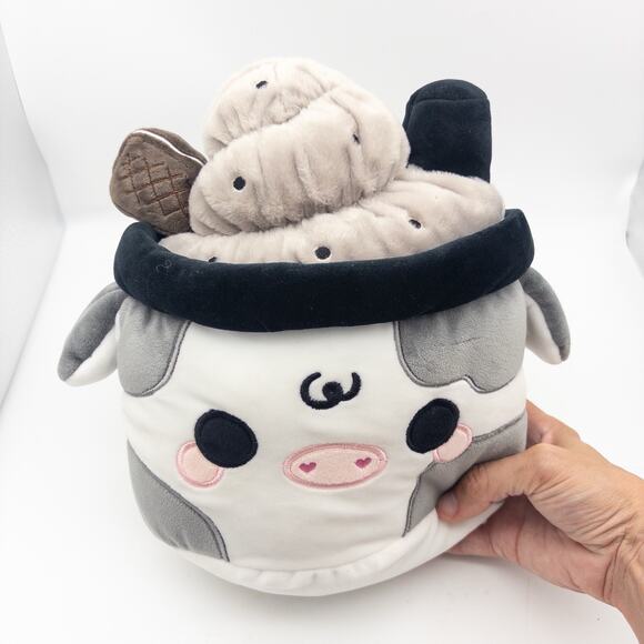 MOO SHAKES SERIES 1 BLACK SESAME MOOSHAKE Cuddle Barn Kawaii 11” Plush - Picture 5 of 6